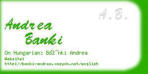 andrea banki business card